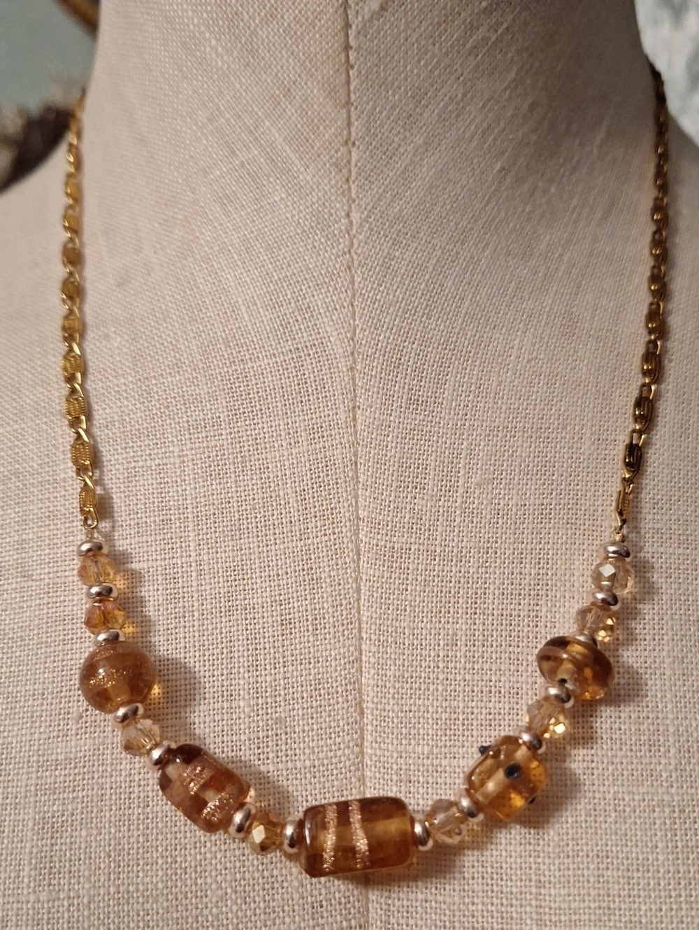 Vintage Style Lampwork Beaded Necklace
